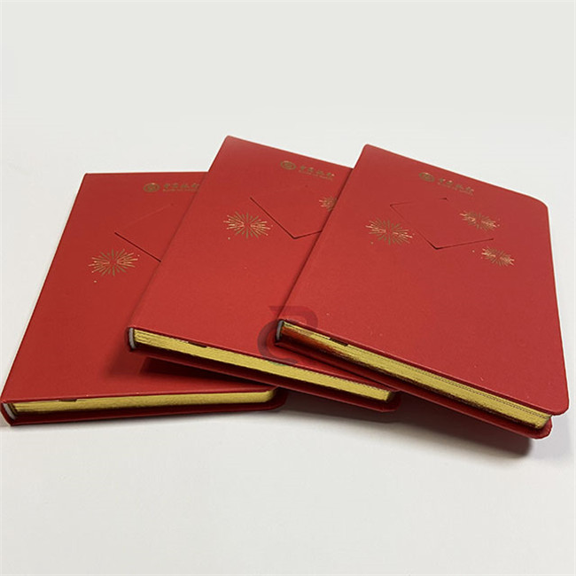 Hardcover notebook printing with die cutting and golden edges