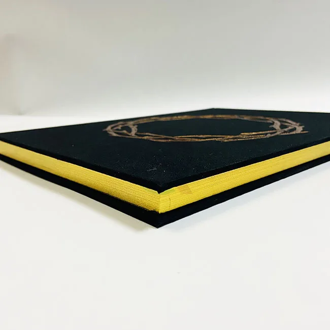 Printing Fabric Cloth Hardcover Book With Golden Edges